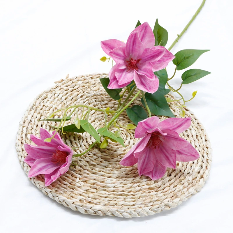 New design artificial hand feel clematis flower for home decoration