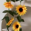 Yellow Sunflower Vine Hanging Artificial Flowers 