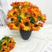 Artificial Sunflower Bouquet Fabric Flower for Home Wedding Decoration