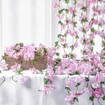 Artificial cherry blossom flower vine with leaves 18YHT
