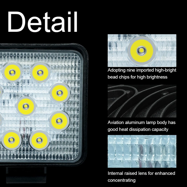 4inch 18W 27W 48W Off road Car 4WD Truck Tractor Boat Trailer 4x4 SUV ATV 24V 12V Spot LED Light Bar 48W LED Work Light