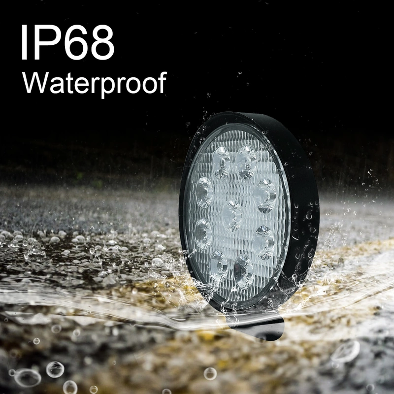 Round shape Led Work Light Bar 27W Driving Pods Spot Beam Work Lamp for Off-Road Suv Boat 4X4 Jeep JK 4Wd Truck 12V-24V