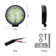 Round shape Led Work Light Bar 27W Driving Pods Spot Beam Work Lamp for Off-Road Suv Boat 4X4 Jeep JK 4Wd Truck 12V-24V