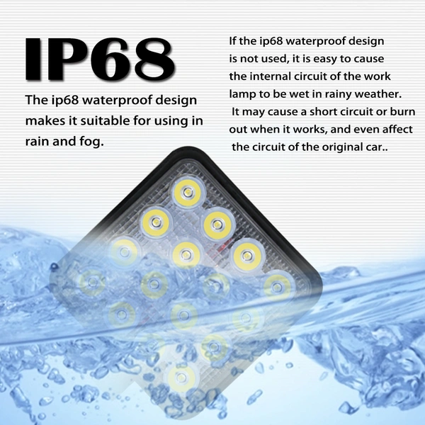 Square Work LED Light Bar 48W 16LED Car Light Bright Beam 12v 24v Led For Jeep ATV UAZ SUV 4WD 4x4 Truck Tractor Off-road Sp