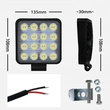 Square Work LED Light Bar 48W 16LED Car Light Bright Beam 12v 24v Led For Jeep ATV UAZ SUV 4WD 4x4 Truck Tractor Off-road Sp