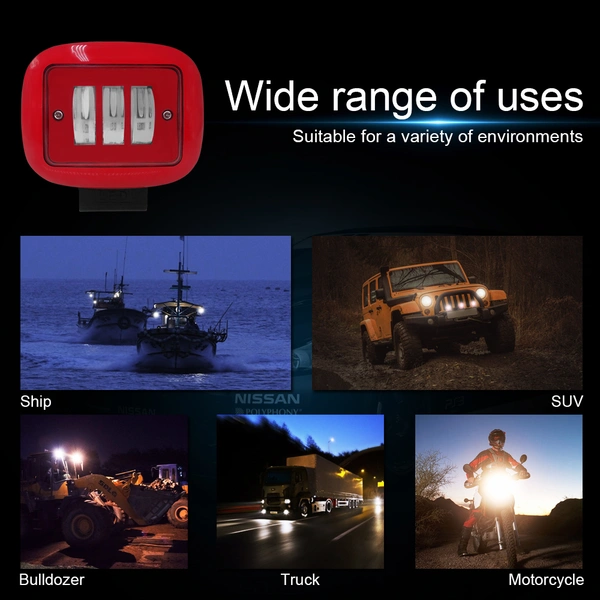  red Square 30W Export hot led work lights spotlights 6000K IP68 truck lights good price and quality 