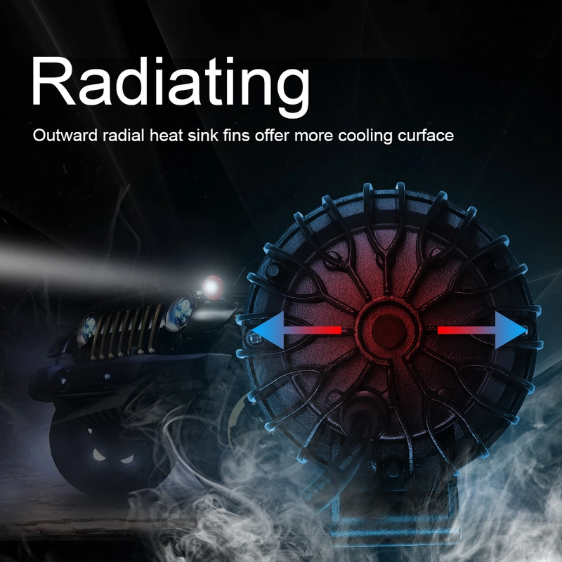 Car LED 30W Work Light 6000K 4000LM Red Round LED Offroad Light Lamp Worklight for Off-road Vehicle Truck Train Boat