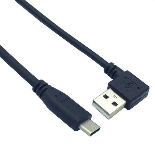 Right Angle USB2.0 (Type-A) Male to USB3.1 (Type-C)Male Cable 0.25m