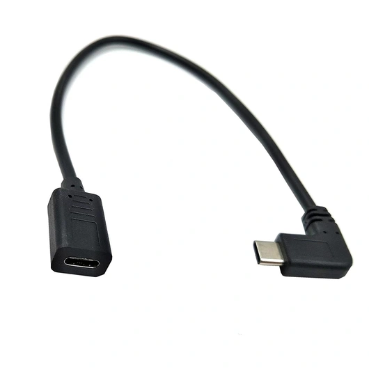 Right & Left Angled 90 Degree USB-C USB 3.1 Type-C Male to Female Extension cable  0.25m