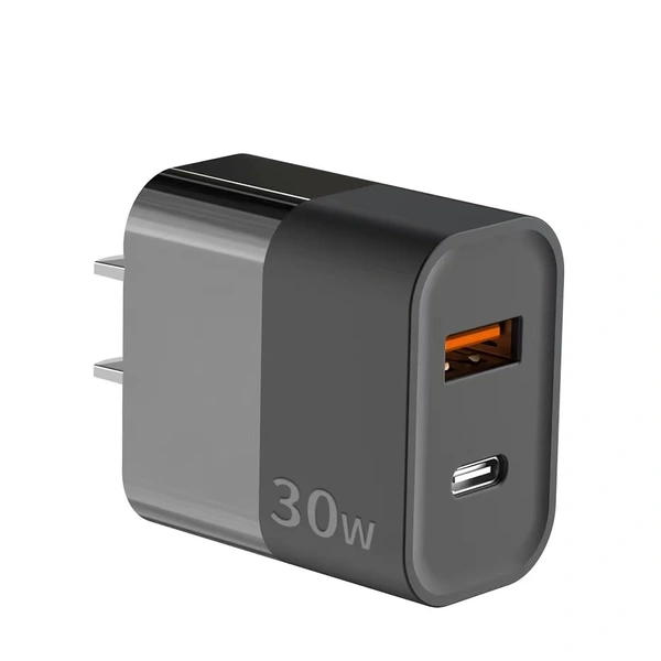 30W Dual port PD QC USB type c Wall Charger