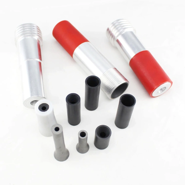 boron carbide nozzles with aluminum jacket for sandblasting work