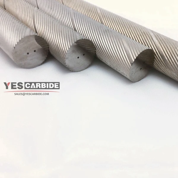Cemented carbide rod with double coolant holes,