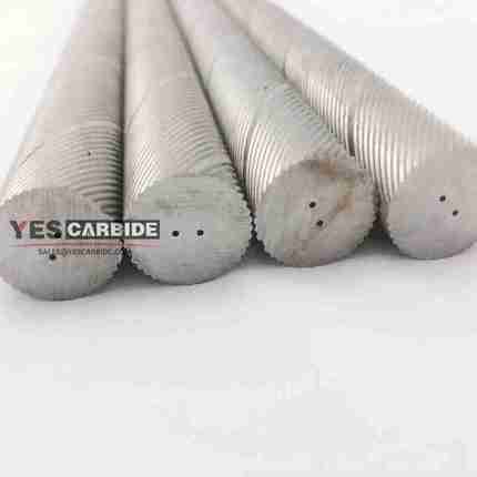 Cemented carbide rod with double coolant holes