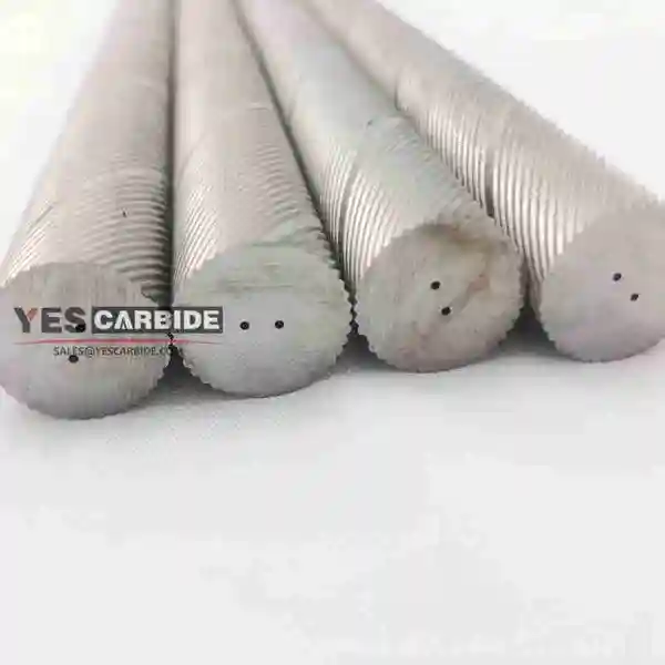 Cemented carbide rod with double coolant holes,