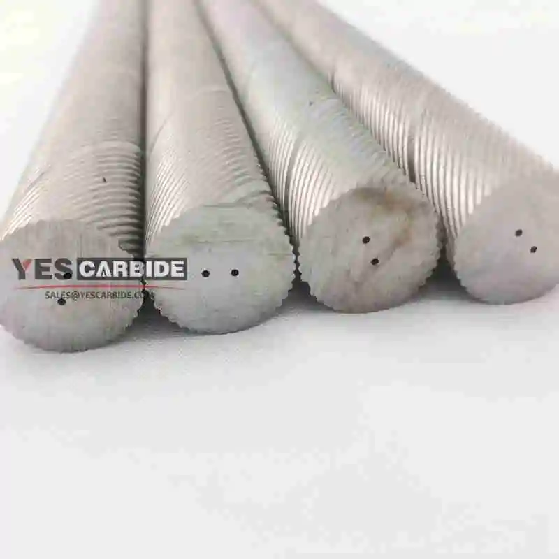 Cemented carbide rod with double coolant holes,