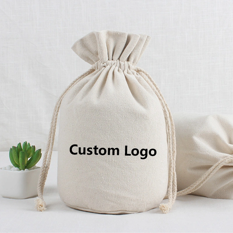 Cotton canvas pouch Small Cotton Drawstring Bag With Logo