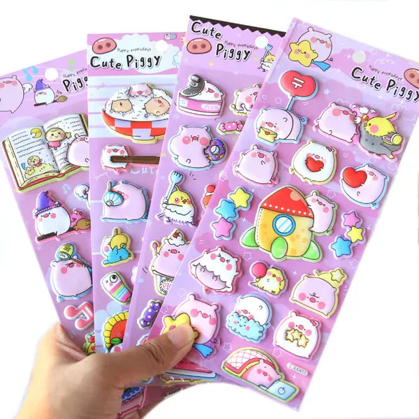  Die Cut 3d Cartoon Eva Foam Puffy Sticker for Kids