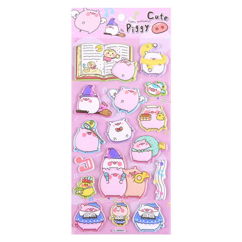 Die Cut 3d Cartoon Eva Foam Puffy Sticker for Kids