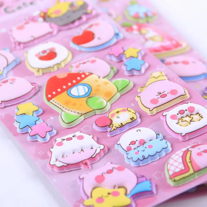 Die Cut 3d Cartoon Eva Foam Puffy Sticker for Kids