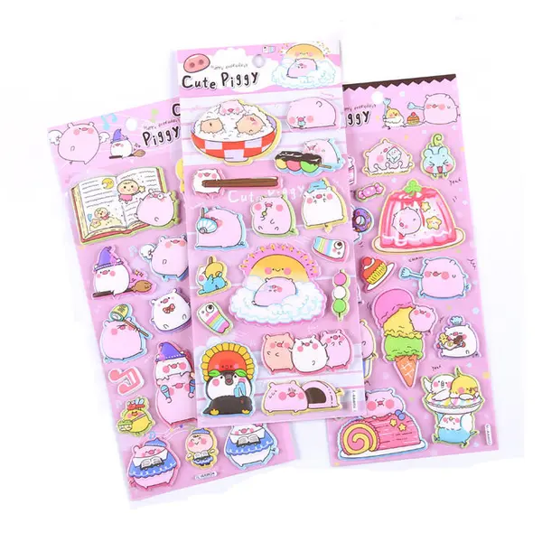 Die Cut 3d Cartoon Eva Foam Puffy Sticker for Kids