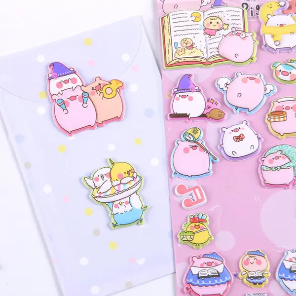 Die Cut 3d Cartoon Eva Foam Puffy Sticker for Kids