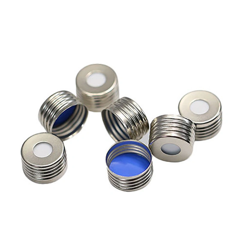 غطاء لولبي لقارورة الفراغ الرأسي | إغلاق محكم لتحليل الفراغ الرأسي الدقيق باستخدام كروماتوغرافيا الغاز