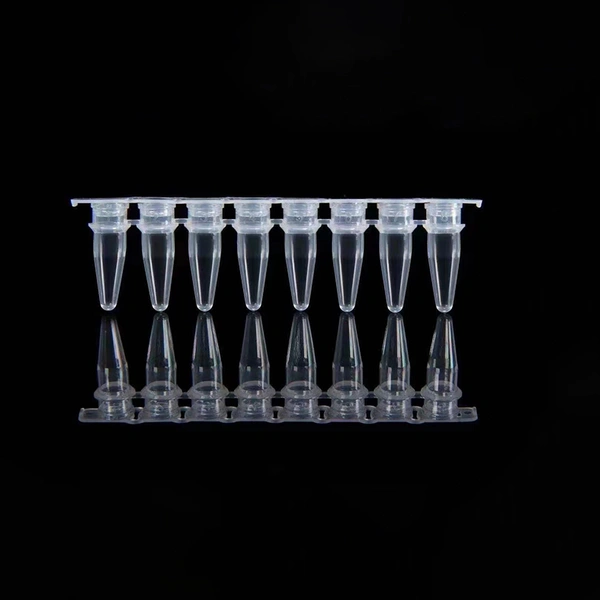 Tubos PCR antiadherentes de 8 tiras con tapas planas | Compatibilidad universal