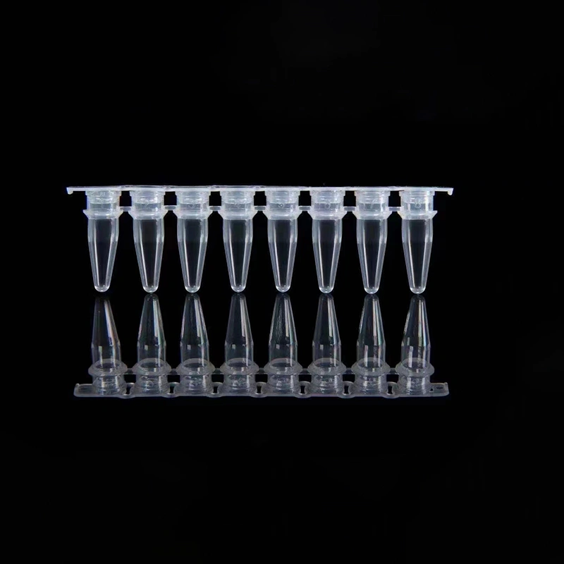 Tubos PCR antiadherentes de 8 tiras con tapas planas | Compatibilidad universal