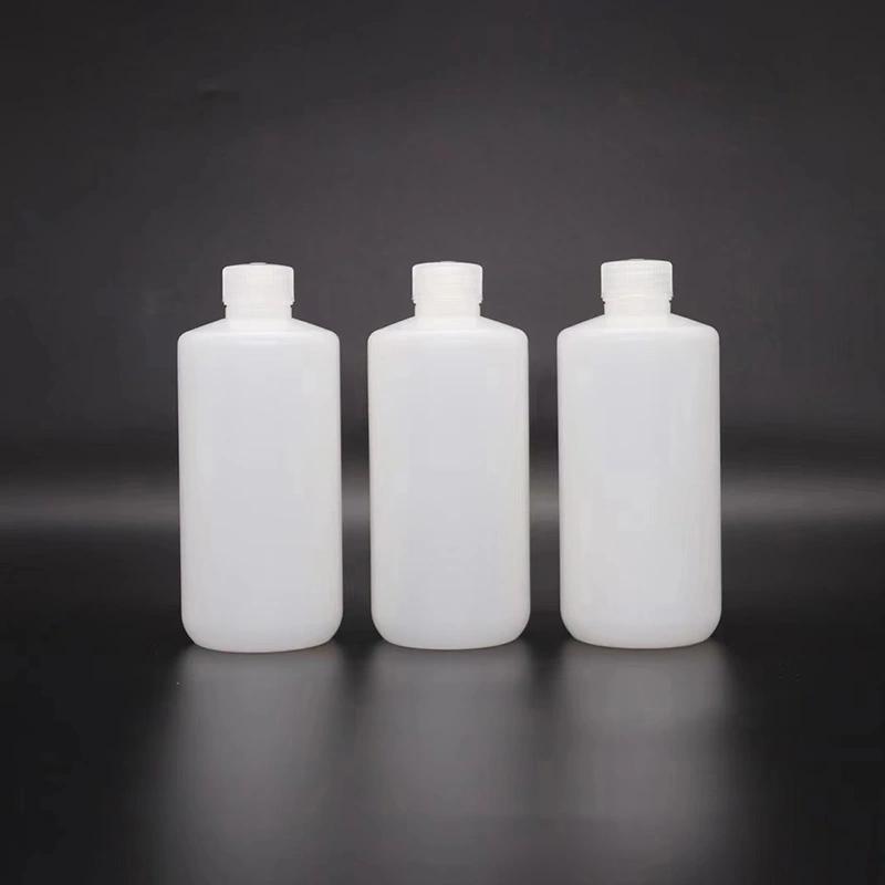 Botellas de reactivo de plástico HDPE resistentes: opciones de boca ancha y estrecha
