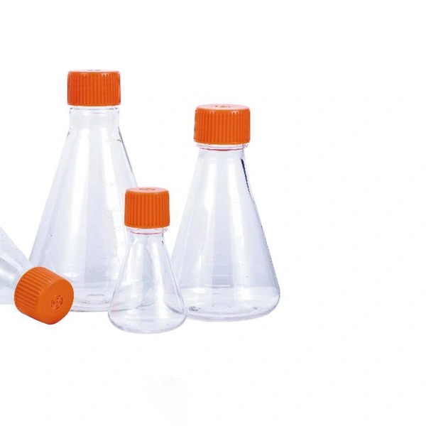 قوارير مخروطية من البولي كربونات: سعة 500 مل - 2000 مل، مقاومة للكسر، قابلة للتعقيم بالبخار