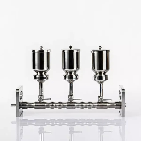 مشعب تفريغ ثلاثي الاتجاهات من الفولاذ المقاوم للصدأ - نظام ترشيح معملي