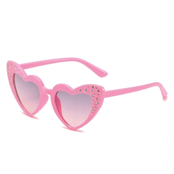 Rhinestone Heart Cat-Eye Child Sunglasses -Factory Direct Wholesale