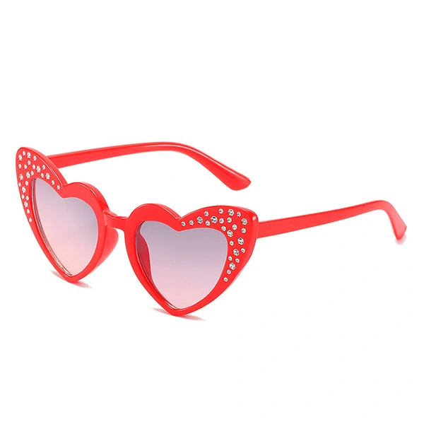 Rhinestone Heart Cat-Eye Child Sunglasses -Factory Direct Wholesale