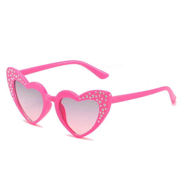 Rhinestone Heart Cat-Eye Child Sunglasses -Factory Direct Wholesale