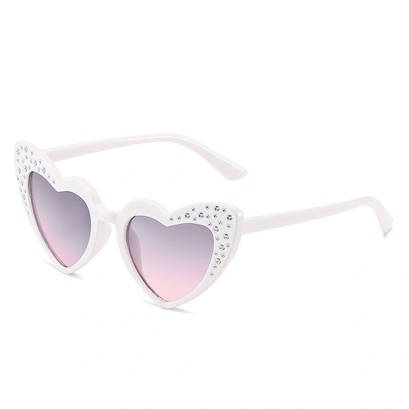 Rhinestone Heart Cat-Eye Child Sunglasses -Factory Direct Wholesale