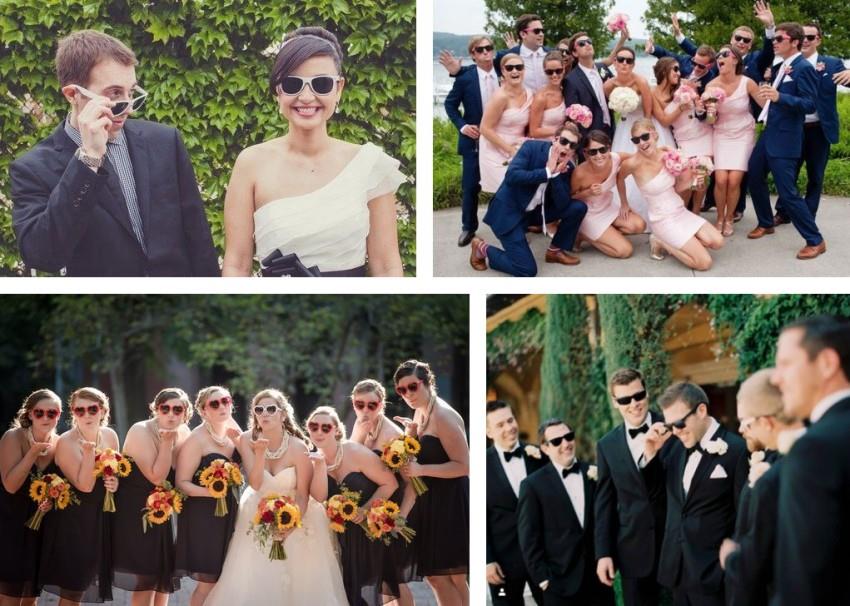 wedding sunglasses bride groom