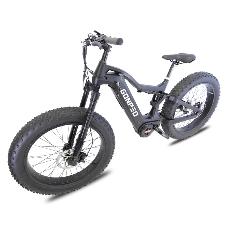 carbon fiber frame full suspension 1000w bicycle electric fat ebike