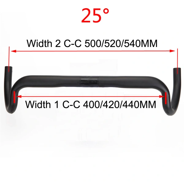 carbon road bike and gravel 25° big flared handle bar