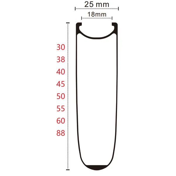 700C road bike disc brake clincher carbon rim 25mm width