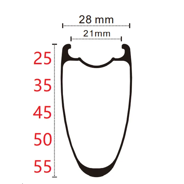 700C 28mm Width Road Bike Rim brake Tubeless carbon rims