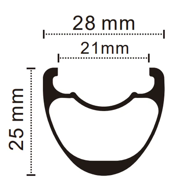 700C 25mm Width Road Bike Disc brake Tubeless carbon rims