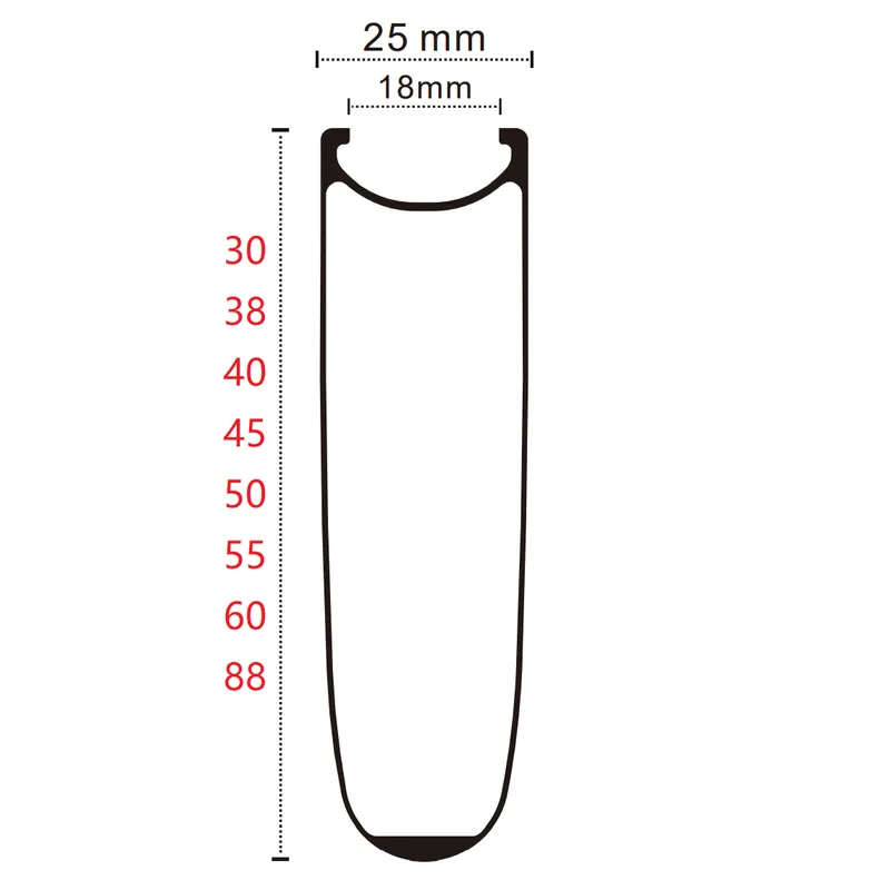 700C Road Bike Rim Brake Clincher Carbon Rim 25mm Width