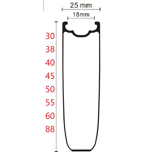 700C 25mm Width Road Bike Rim brake Tubeless carbon rims