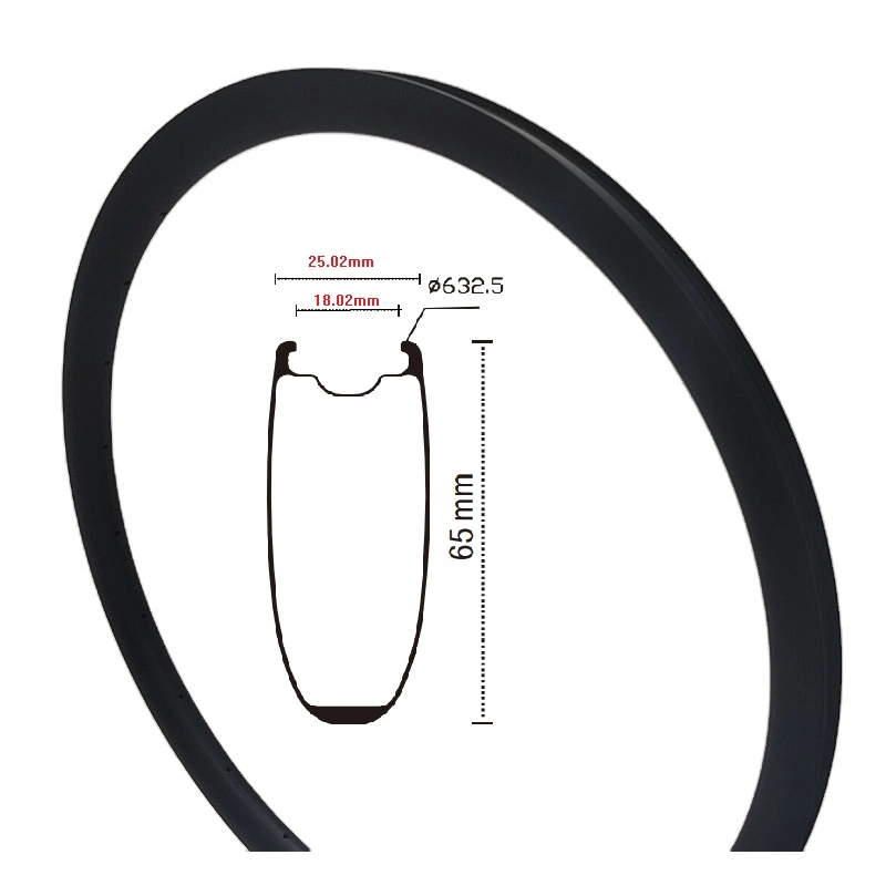New 700C road bike disc brake clincher carbon rim 25mm width