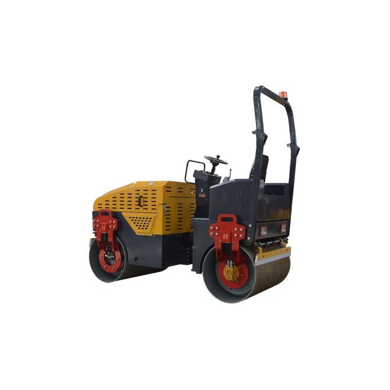 engins de construction routière 2 t double rouleau à tambour lisse avec moteur 3 cylindres