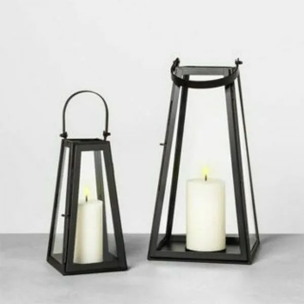 Metal lantern/candle holder，glass metal candle holder