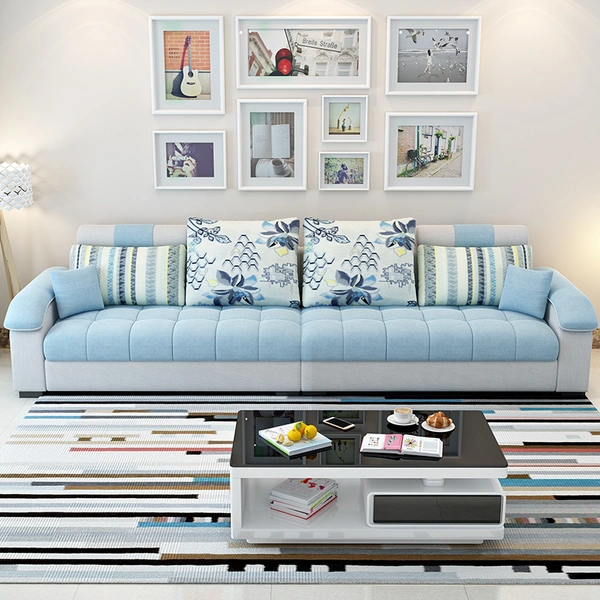 Nordic Simple Modern Fabric Four Seat Sofa Disassembly And Washing