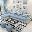 Nordic Simple Modern Fabric Four Seat Sofa Disassembly And Washing