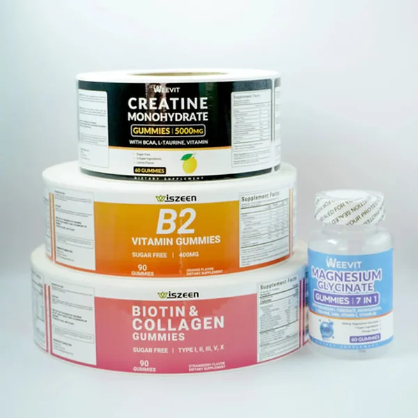 ملصقات مكملات صحية مخصصة - متينة وجاهزة لإدارة الغذاء والدواء الأمريكية