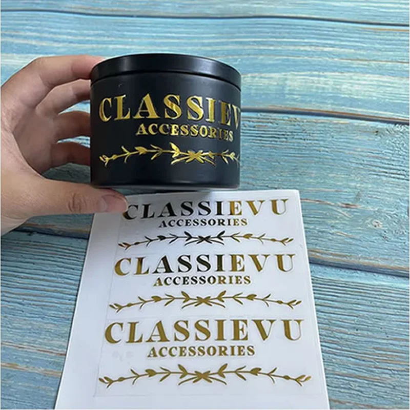 autocollants de transfert transparents personnalisés – logo, texte et effets 3D